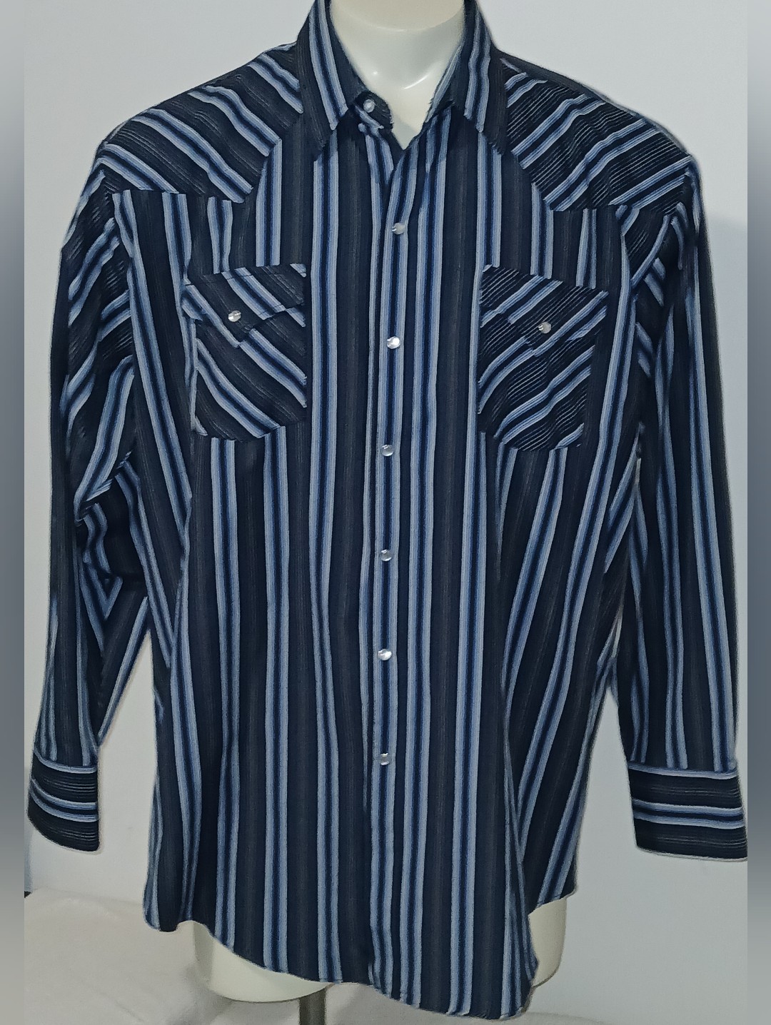 Ely Cattlemen Mens Western Pearl Snap Long Sleeve Stripe Shirt Size 2xl